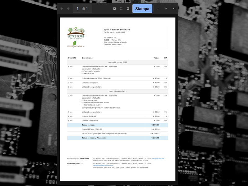 PDF definitivo di un lavoro completato